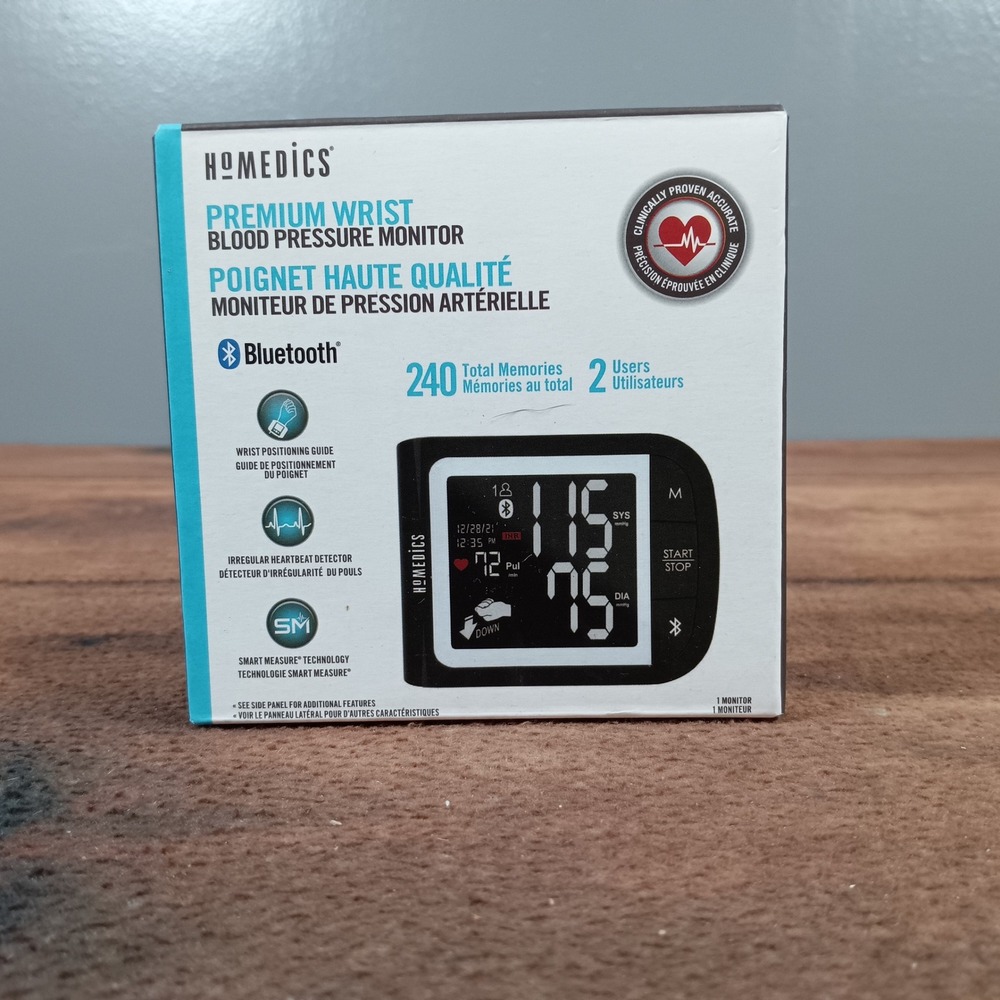 HoMedics Premium Wrist Blood Pressure Monitor BPW500 Bluetooth Smart Technology
